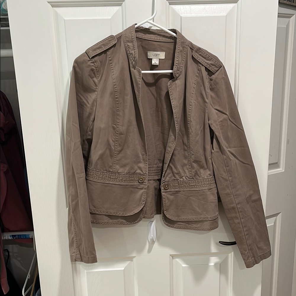 LOFT Tan Blazer Structured Tailored Silhouette